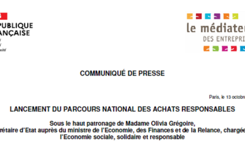 COMMUNIQUÉ DE PRESSE |  LANCEMENT DU PARCOURS NATIONAL DES ACHATS RESPONSABLES