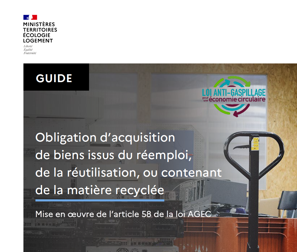 Économie circulaire : Guide de mise en œuvre de l’article 58 de la loi AGEC