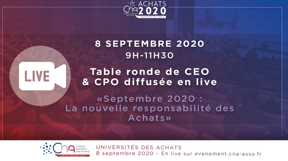 Live | Septembre 2020 : la nouvelle responsabilité des Achats ! 