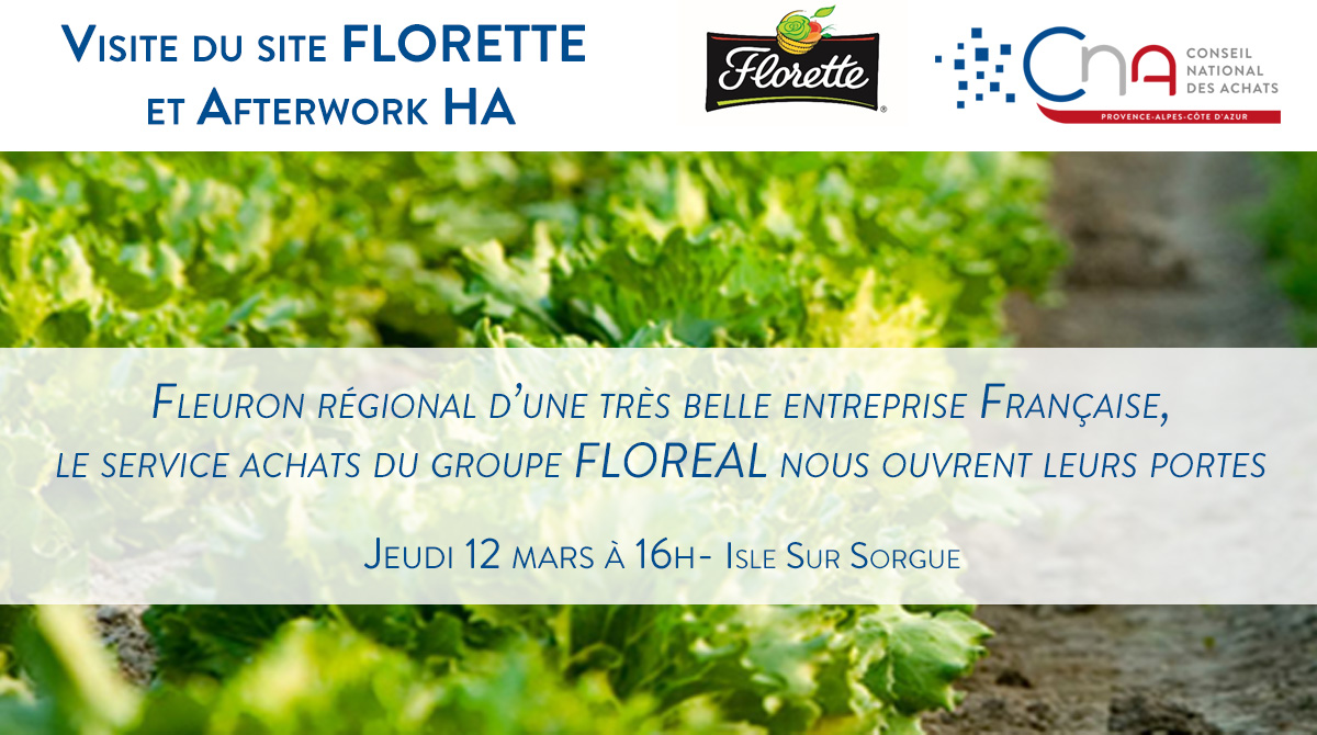  ISLE SUR SORGUE | Visite du site FLORETTE et Afterwork HA