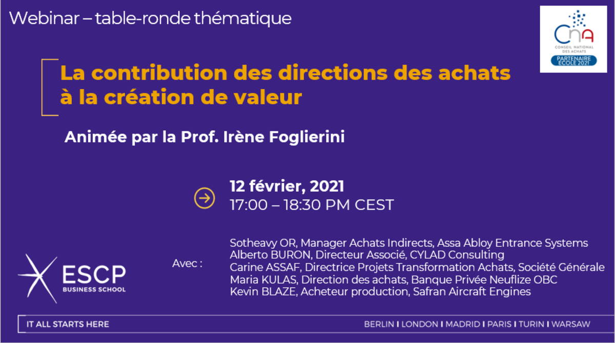 Webinar | La contribution des directions des achats à la création de valeur